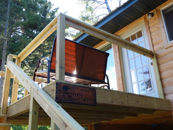 The deck gets lots of sun through the day.